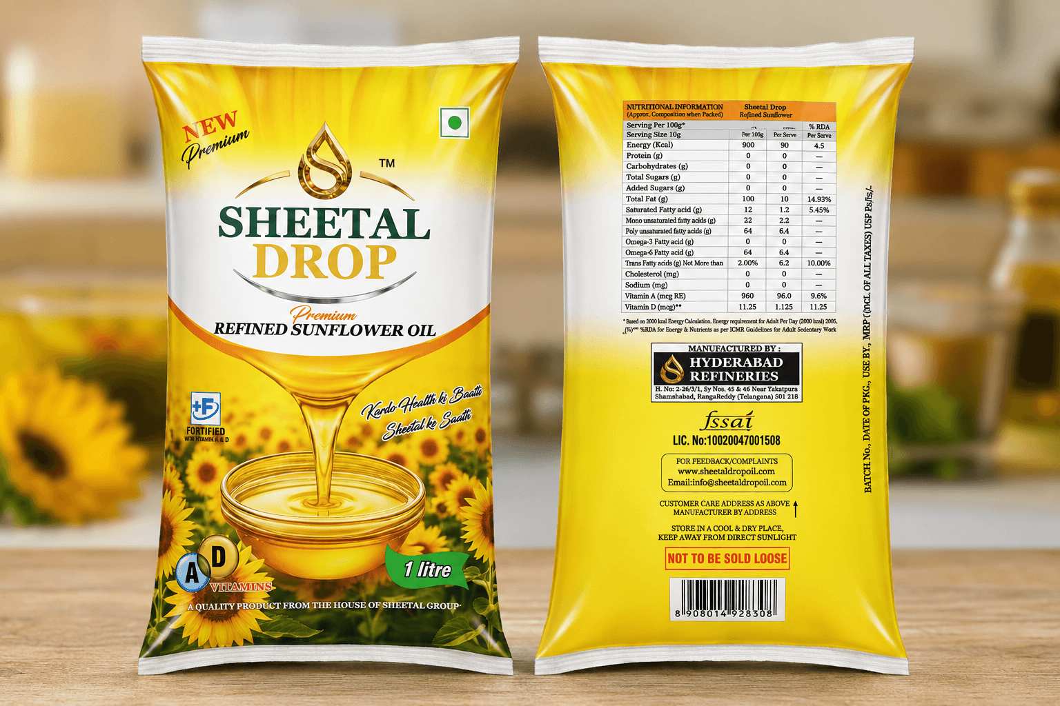 Sheetal Drop Sunflower Refined Oil — Premium